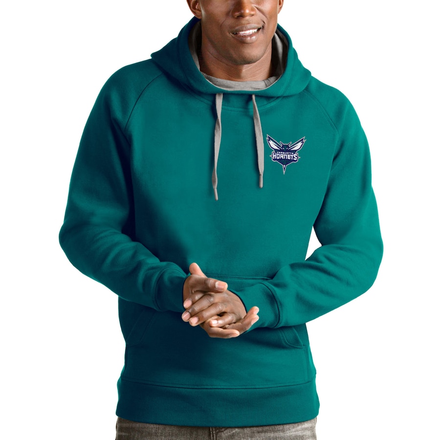 Men's Charlotte Hornets Antigua Teal Victory Pullover Hoodie