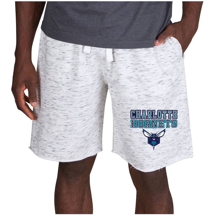 Men's Charlotte Hornets Concepts Sport White/Charcoal Alley Fleece Shorts