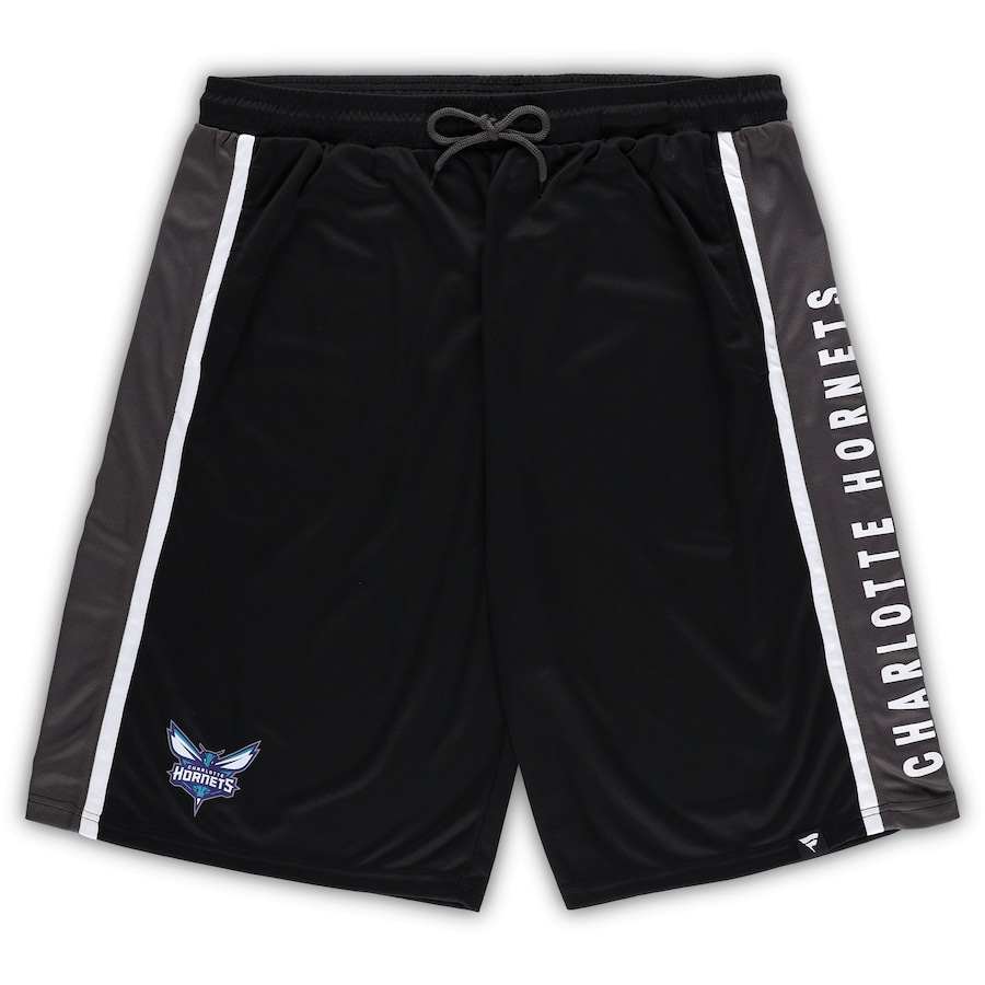Men's Charlotte Hornets Black Big & Tall Referee Iconic Mesh Shorts