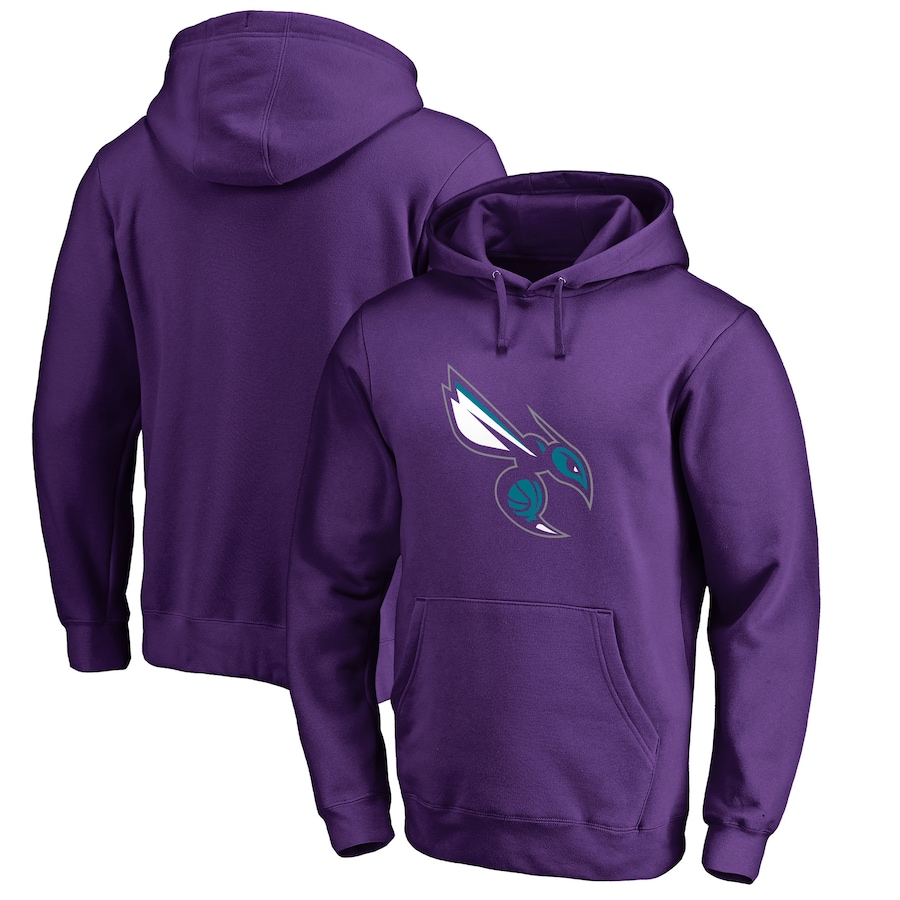 Men's Charlotte Hornets Purple Alternate Logo Pullover Hoodie