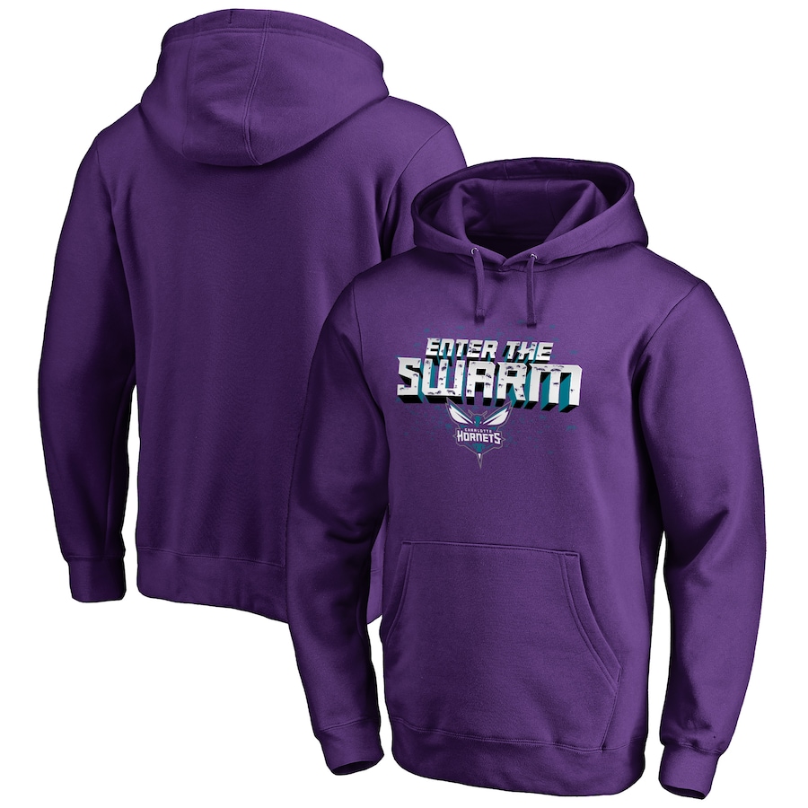 Men's Charlotte Hornets Purple Hometown Collection The Swarm Pullover Hoodie