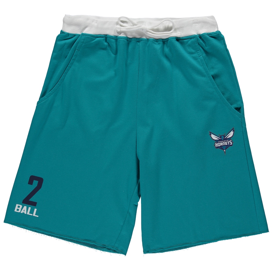 Men's Charlotte Hornets LaMelo Ball Teal Big & Tall French Terry Name & Number Shorts