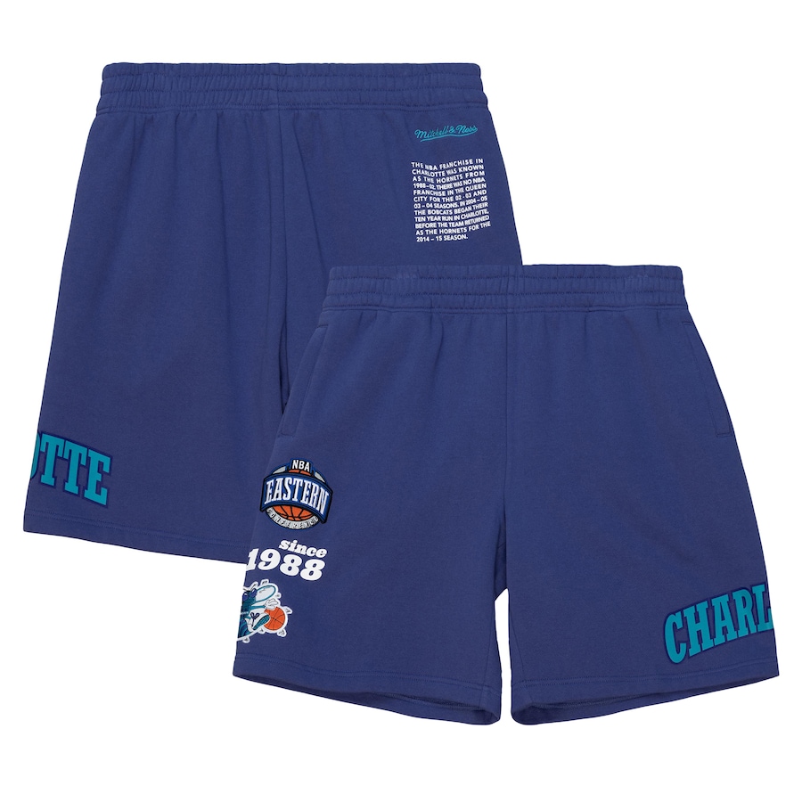 Men's Charlotte Hornets Mitchell & Ness Purple Team Origins Fleece Shorts Men's Charlotte Hornets Mitchell & Ness Purple Team Origins Fleece Shorts