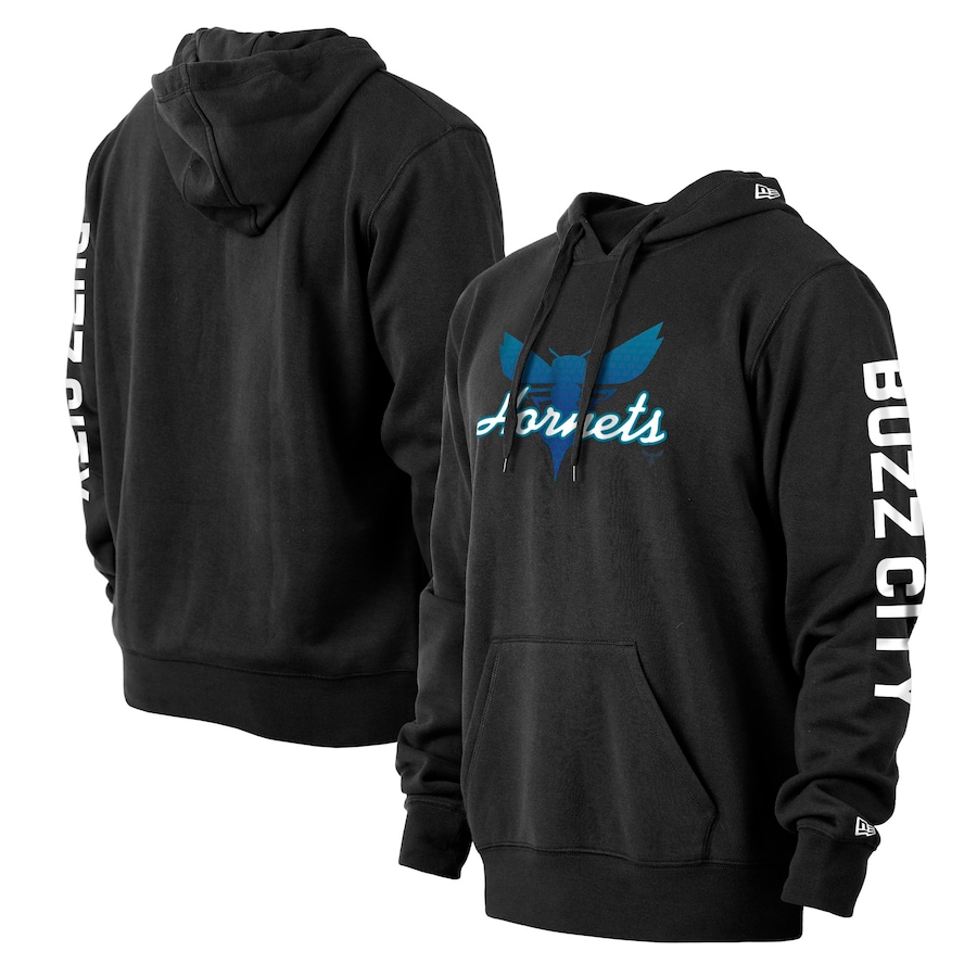 Men's Charlotte Hornets New Era Black 2021/22 City Edition Pullover Hoodie