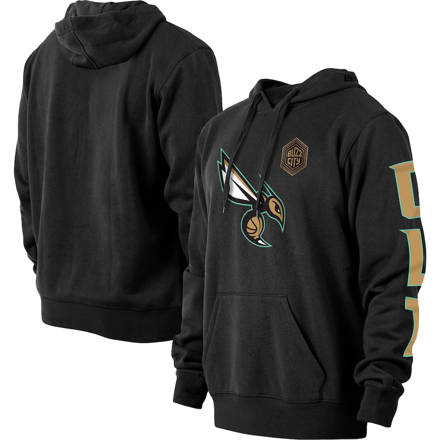 Men's Charlotte Hornets New Era Black 2022/23 City Edition Pullover Hoodie Men's Charlotte Hornets New Era Black 2022/23 City Edition Pullover Hoodie