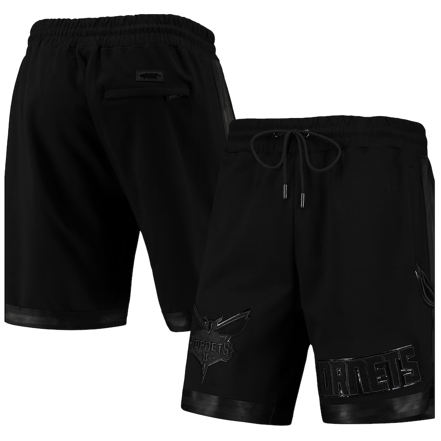 Men's Charlotte Hornets Pro Standard Triple Black Gloss Shorts Men's Charlotte Hornets Pro Standard Triple Black Gloss Shorts