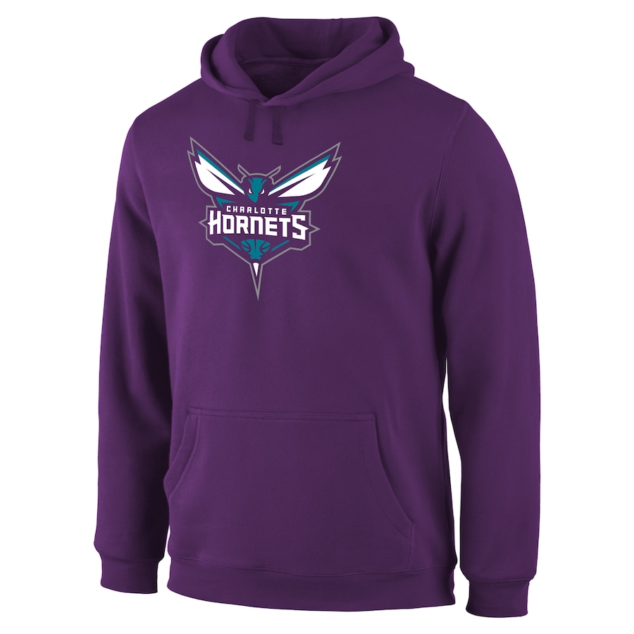 Men's Charlotte Hornets Purple Primary Logo Pullover Hoodie Men's Charlotte Hornets Purple Primary Logo Pullover Hoodie