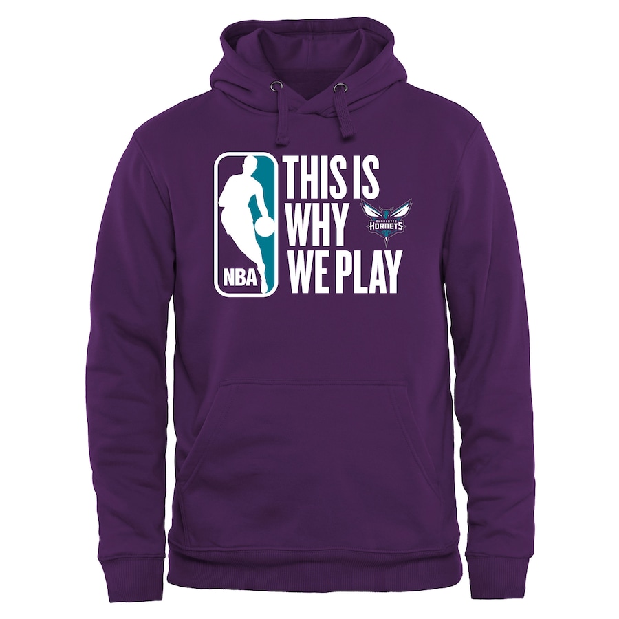 Men's Charlotte Hornets Purple This Is Why We Play Pullover Hoodie Men's Charlotte Hornets Purple This Is Why We Play Pullover Hoodie