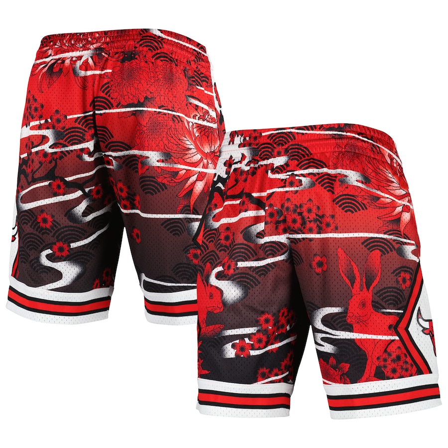 Men's Chicago Bulls Mitchell & Ness Red Lunar New Year Swingman Shorts Men's Chicago Bulls Mitchell & Ness Red Lunar New Year Swingman Shorts