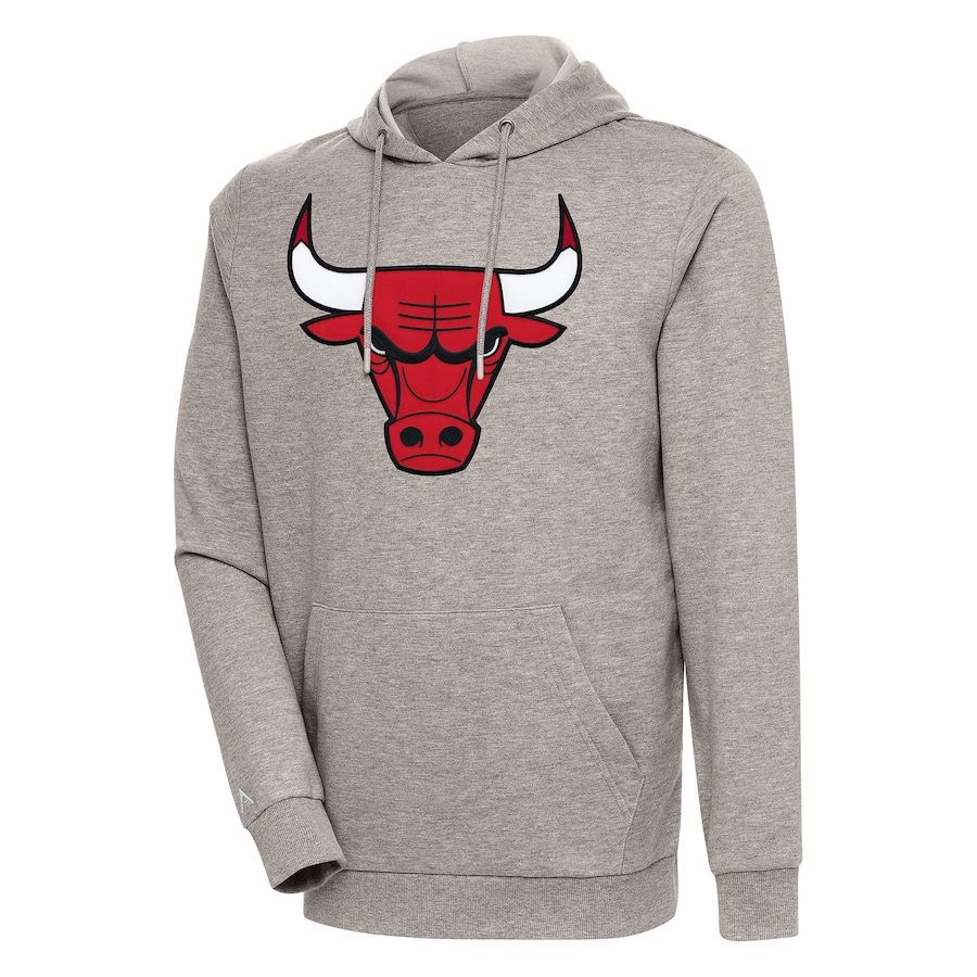 Men's Chicago Bulls Antigua Oatmeal Action Pullover Hoodie