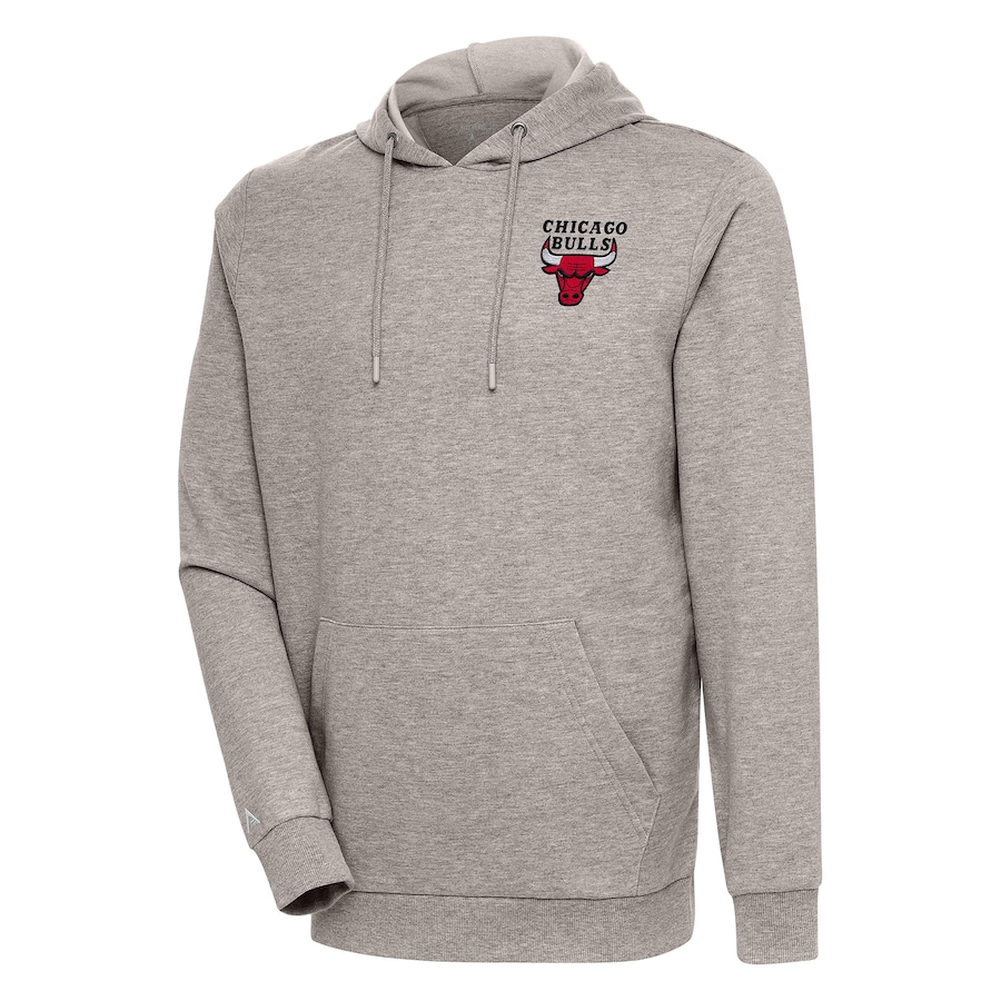 Men's Chicago Bulls Antigua Oatmeal Action Pullover Hoodie Men's Chicago Bulls Antigua Oatmeal Action Pullover Hoodie