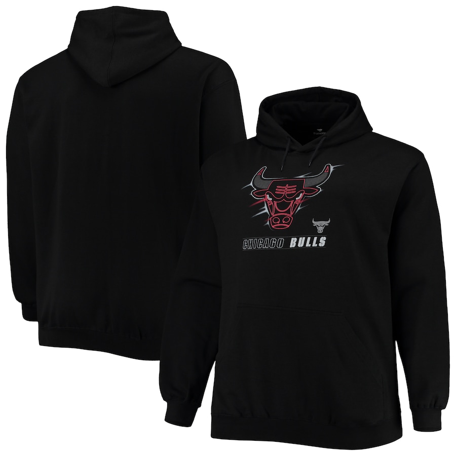 Men's Chicago Bulls Black Big & Tall Pop Pullover Hoodie Men's Chicago Bulls Black Big & Tall Pop Pullover Hoodie