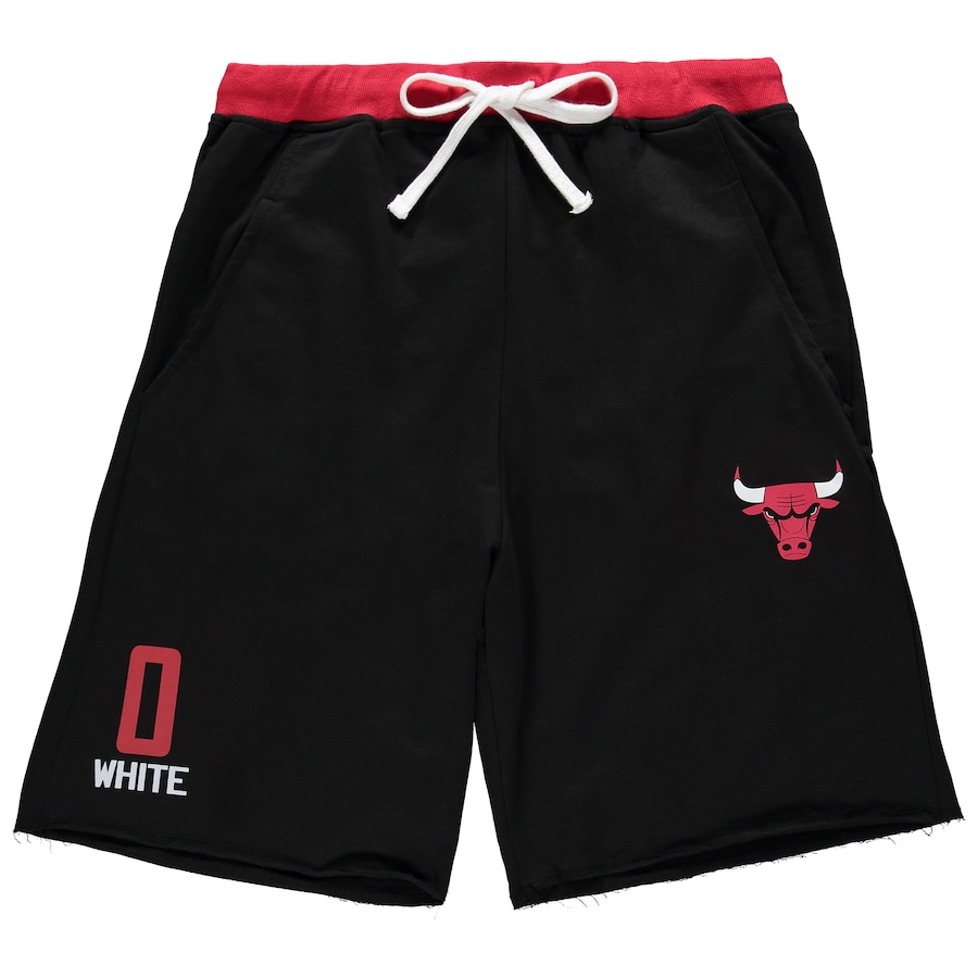 Men's Chicago Bulls Coby White Black Big & Tall French Terry Name & Number Shorts