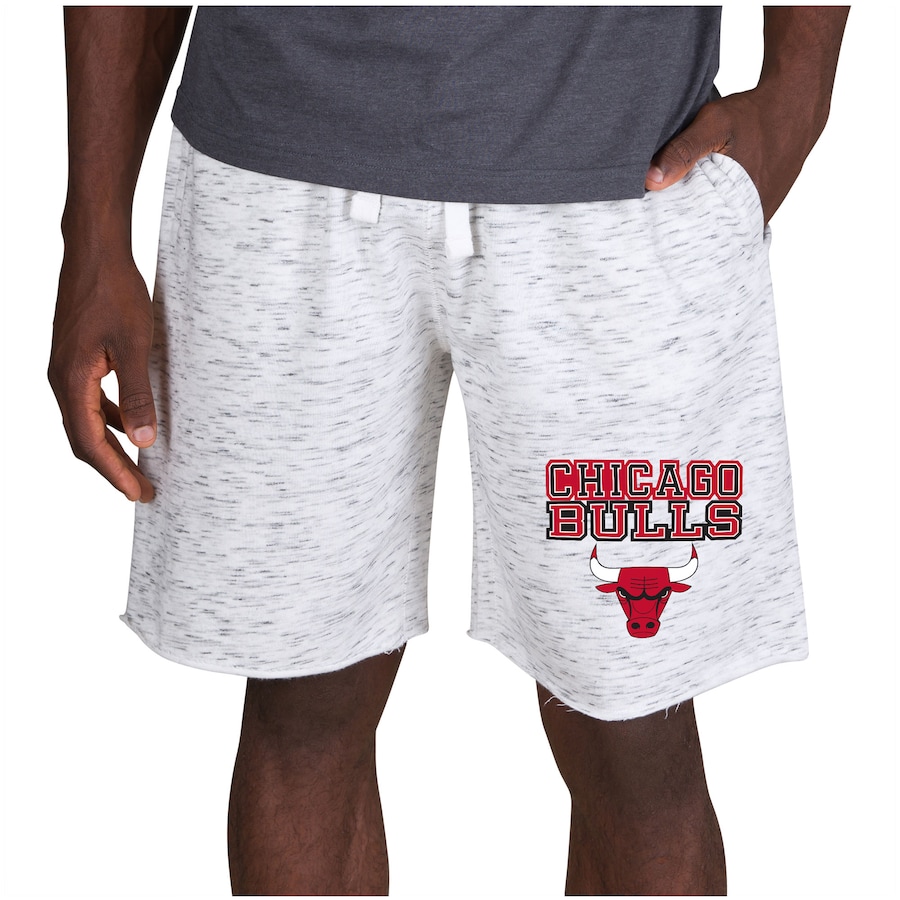 Men's Chicago Bulls Concepts Sport White/Charcoal Alley Fleece Shorts Men's Chicago Bulls Concepts Sport White/Charcoal Alley Fleece Shorts