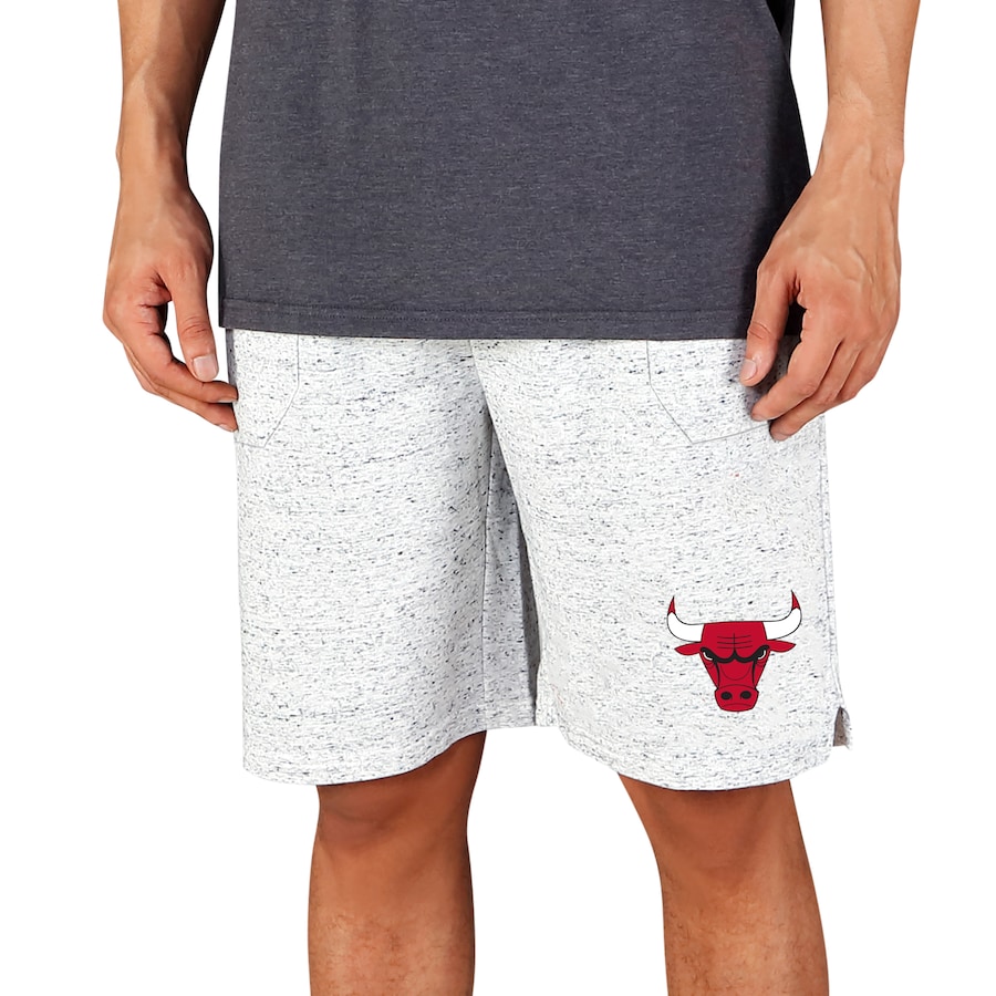 Men's Chicago Bulls Concepts Sport White/Charcoal Throttle Knit Jam Shorts Men's Chicago Bulls Concepts Sport White/Charcoal Throttle Knit Jam Shorts