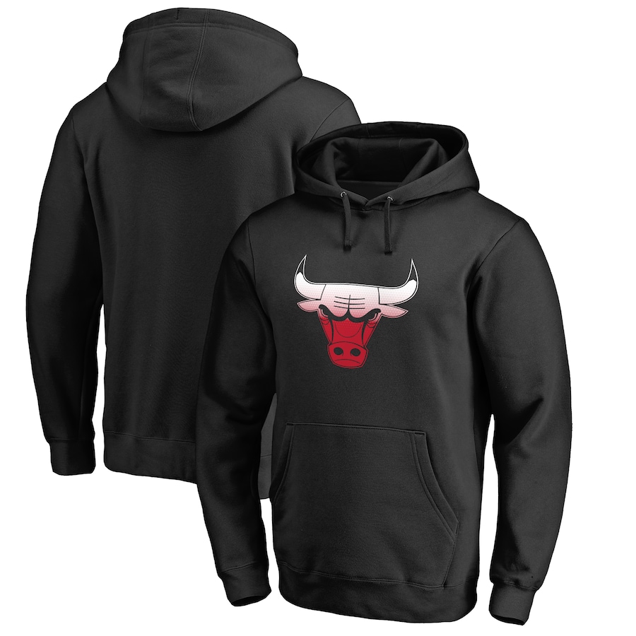 Men's Chicago Bulls Black Gradient Logo Pullover Hoodie Men's Chicago Bulls Black Gradient Logo Pullover Hoodie
