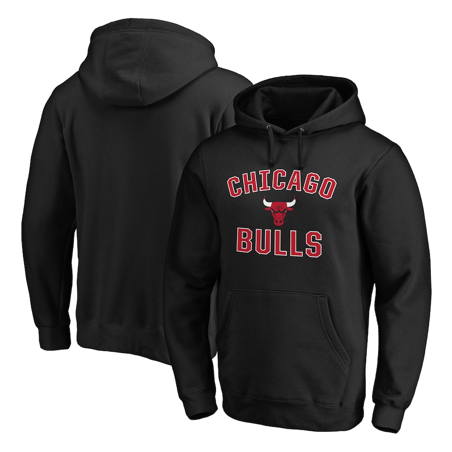 Men's Chicago Bulls Black Victory Arch Pullover Hoodie