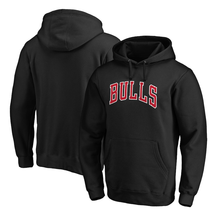 Men's Chicago Bulls Black Wordmark Alternate Pullover Hoodie