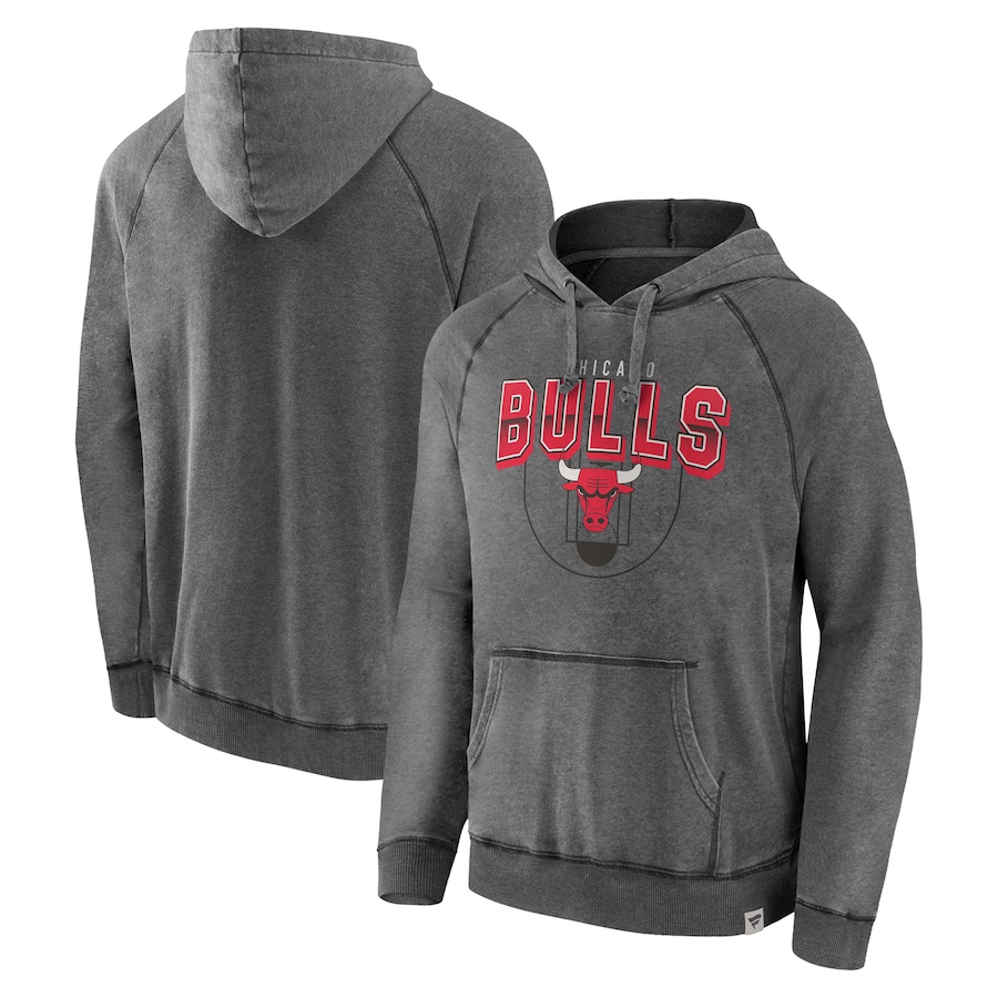 Men's Chicago Bulls Gray Acquisition True Classics Vintage Snow Wash Pullover Hoodie Men's Chicago Bulls Gray Acquisition True Classics Vintage Snow Wash Pullover Hoodie