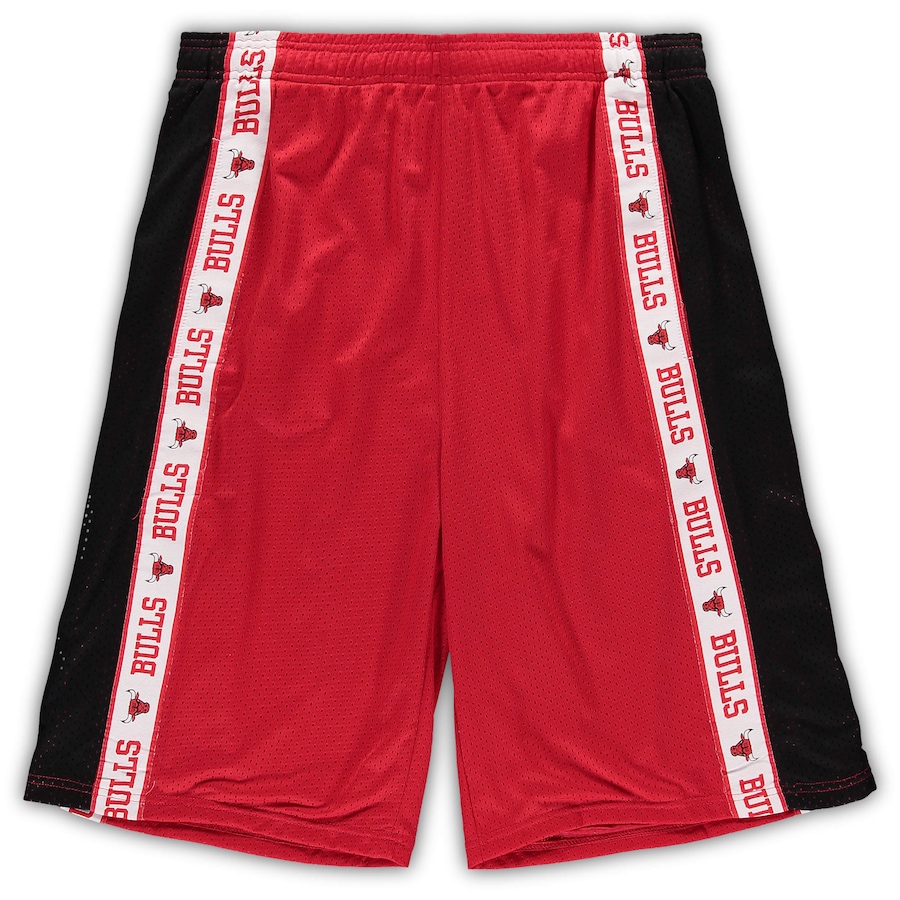 Men's Chicago Bulls Red/Black Big & Tall Tape Mesh Shorts Men's Chicago Bulls Red/Black Big & Tall Tape Mesh Shorts
