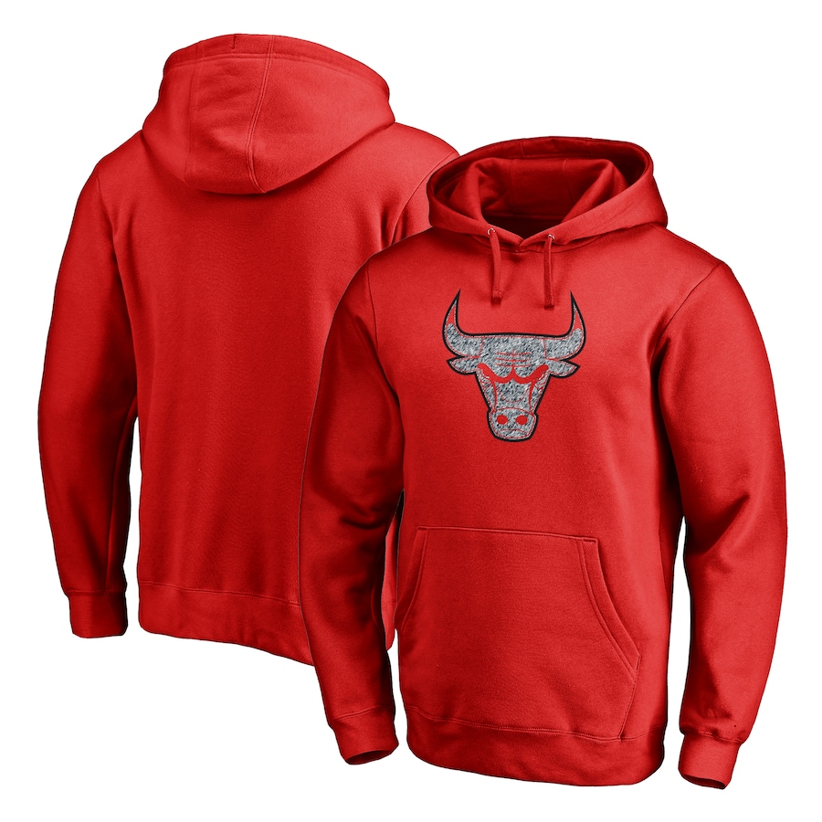 Men's Chicago Bulls Red Static Logo Pullover Hoodie Men's Chicago Bulls Red Static Logo Pullover Hoodie