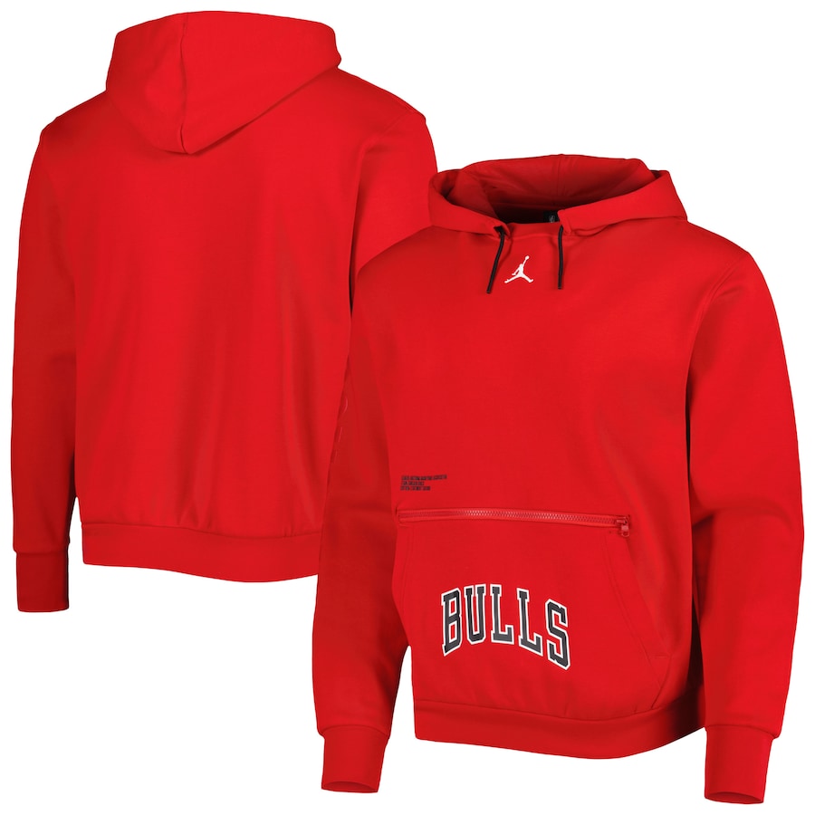 Men's Chicago Bulls Jordan Brand Red Courtside Statement Edition Pullover Hoodie Men's Chicago Bulls Jordan Brand Red Courtside Statement Edition Pullover Hoodie
