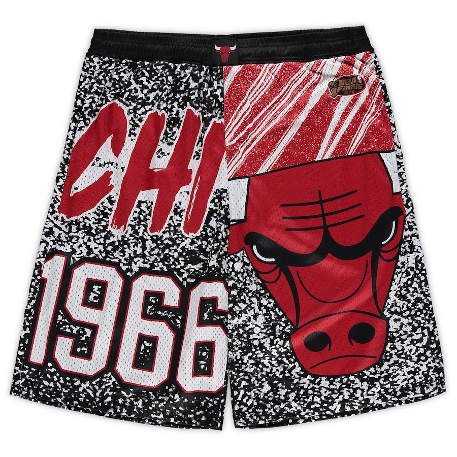 Men's Chicago Bulls Mitchell & Ness Black Big & Tall Hardwood Classics Jumbotron Shorts Men's Chicago Bulls Mitchell & Ness Black Big & Tall Hardwood Classics Jumbotron Shorts