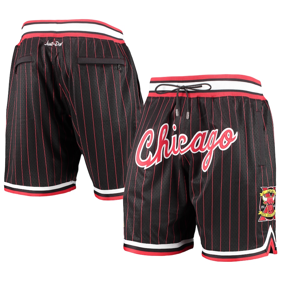 Men's Chicago Bulls Mitchell & Ness Black/Red Hardwood Classics 1996-97 Just Don Shorts Men's Chicago Bulls Mitchell & Ness Black/Red Hardwood Classics 1996-97 Just Don Shorts