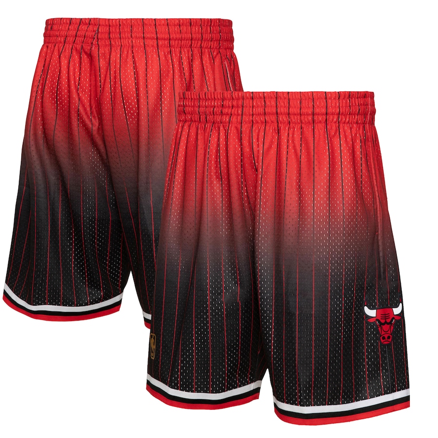 Men's Chicago Bulls Mitchell & Ness Red/Black 1995/96 Hardwood Classics Fadeaway Reload 3.0 Swingman Shorts Men's Chicago Bulls Mitchell & Ness Red/Black 1995/96 Hardwood Classics Fadeaway Reload 3.0 Swingman Shorts