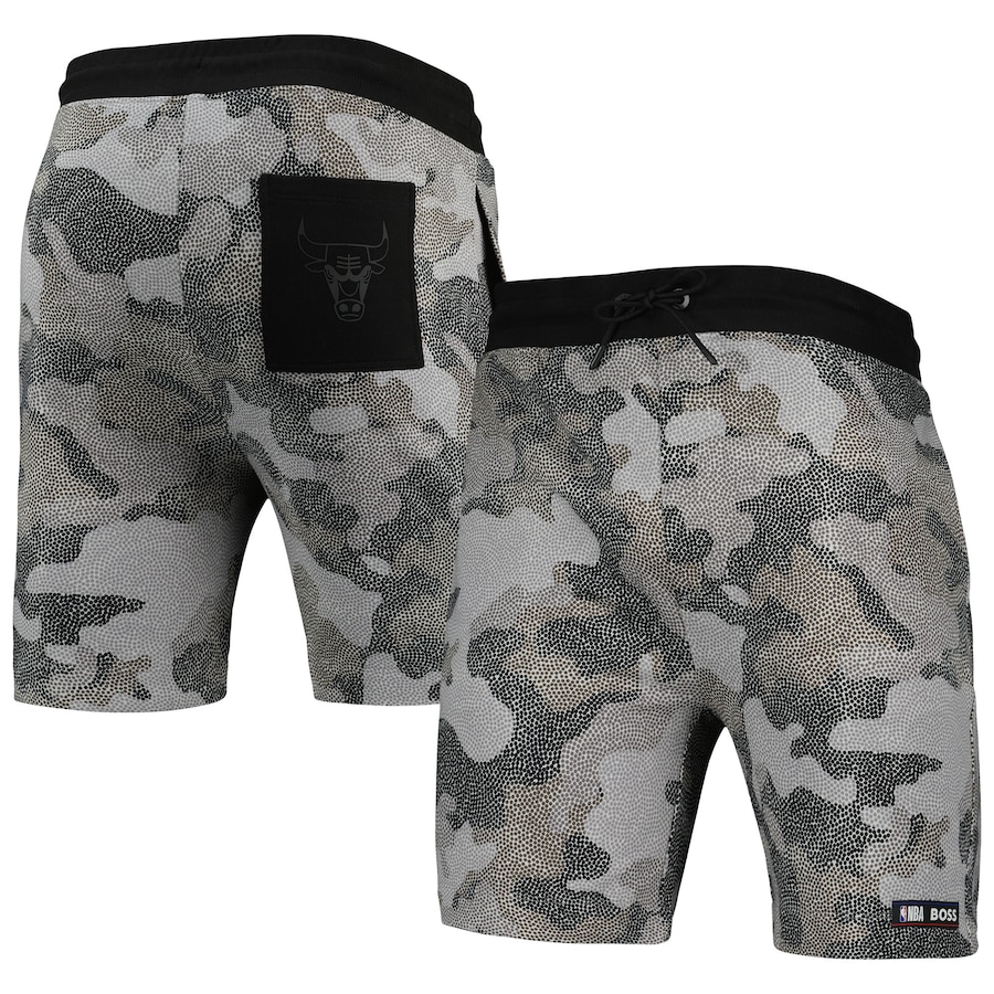 Men's Chicago Bulls NBA x Hugo Boss Black Slam Camo Shorts Men's Chicago Bulls NBA x Hugo Boss Black Slam Camo Shorts