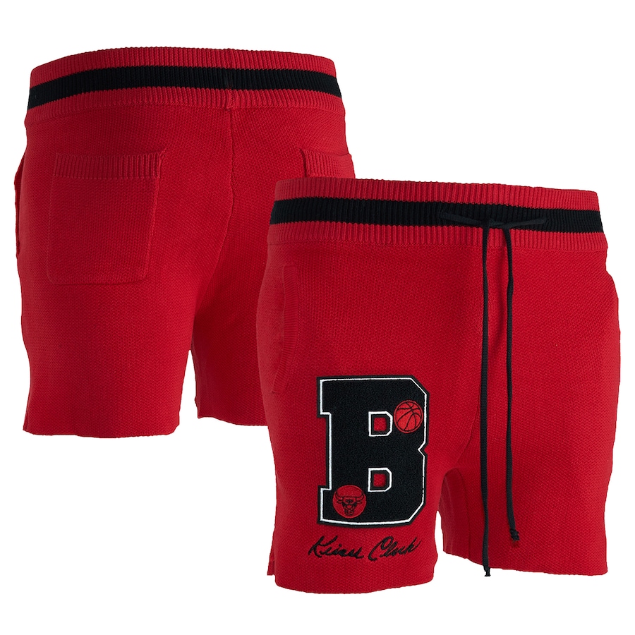 Men's Chicago Bulls NBA x Keiser Clark Red/Black No Caller ID Knit Shorts Men's Chicago Bulls NBA x Keiser Clark Red/Black No Caller ID Knit Shorts