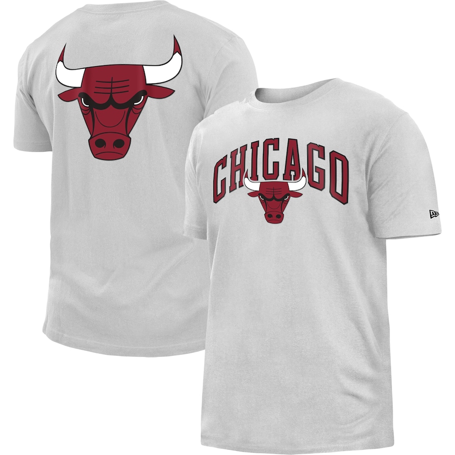 Men's Chicago Bulls New Era White 2022/23 City Edition Brushed Jersey T-Shirt Men's Chicago Bulls New Era White 2022/23 City Edition Brushed Jersey T-Shirt