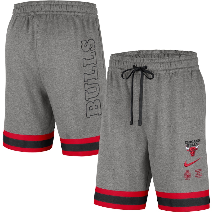 Men's Chicago Bulls NBA Heathered Charcoal Courtside Shorts Men's Chicago Bulls NBA Heathered Charcoal Courtside Shorts