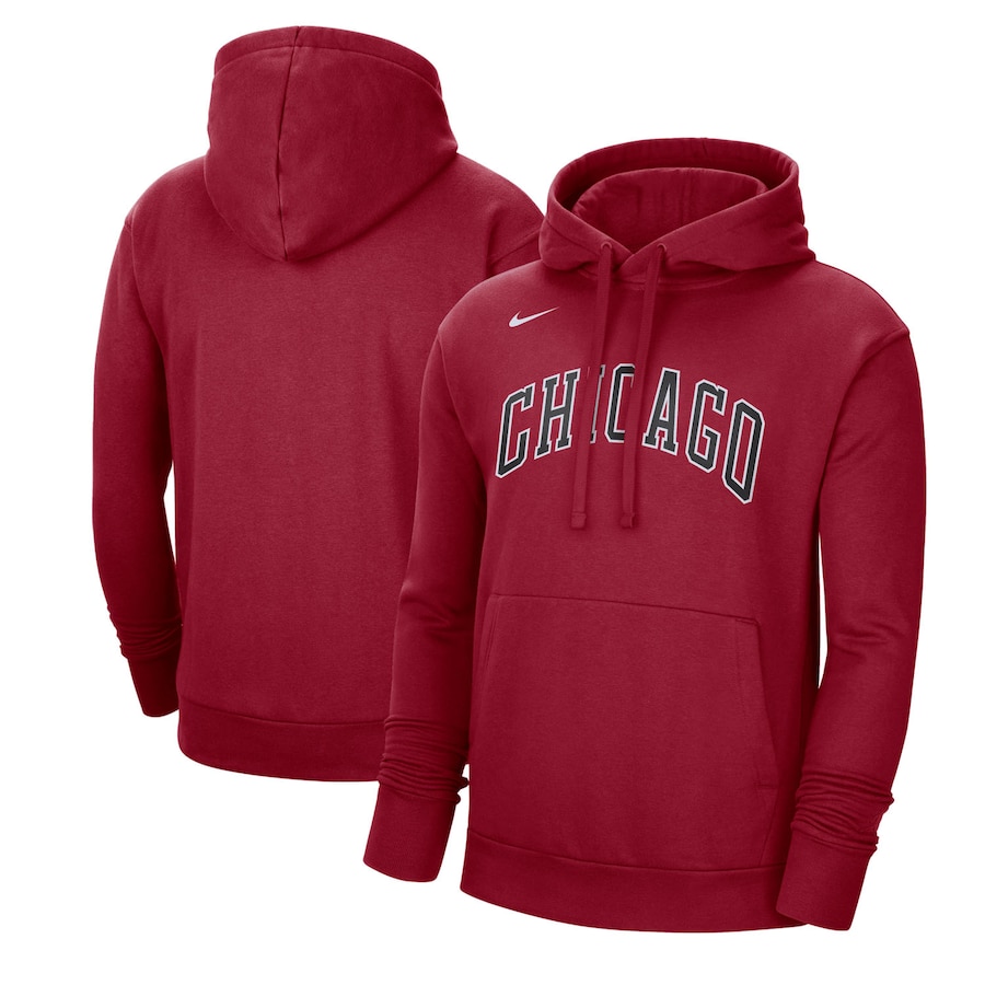Men's Chicago Bulls NBA Red 2022/23 City Edition Essential Pullover Hoodie