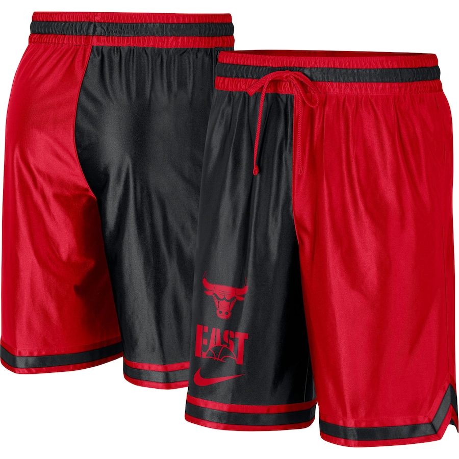 Men's Chicago Bulls NBA Red/Black Courtside Versus Force Split DNA Performance Shorts Men's Chicago Bulls NBA Red/Black Courtside Versus Force Split DNA Performance Shorts