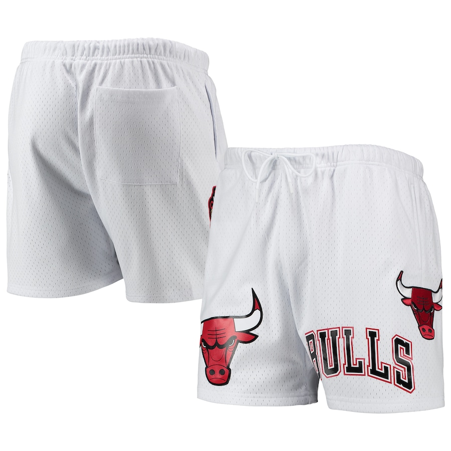 Men's Chicago Bulls Pro Standard White 6x NBA Finals Champions Mesh Capsule Shorts Men's Chicago Bulls Pro Standard White 6x NBA Finals Champions Mesh Capsule Shorts