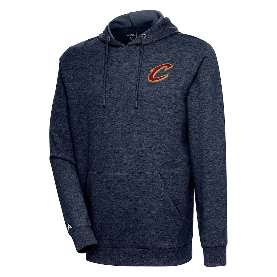 Men's Cleveland Cavaliers Antigua Heather Navy Action Pullover Hoodie Men's Cleveland Cavaliers Antigua Heather Navy Action Pullover Hoodie