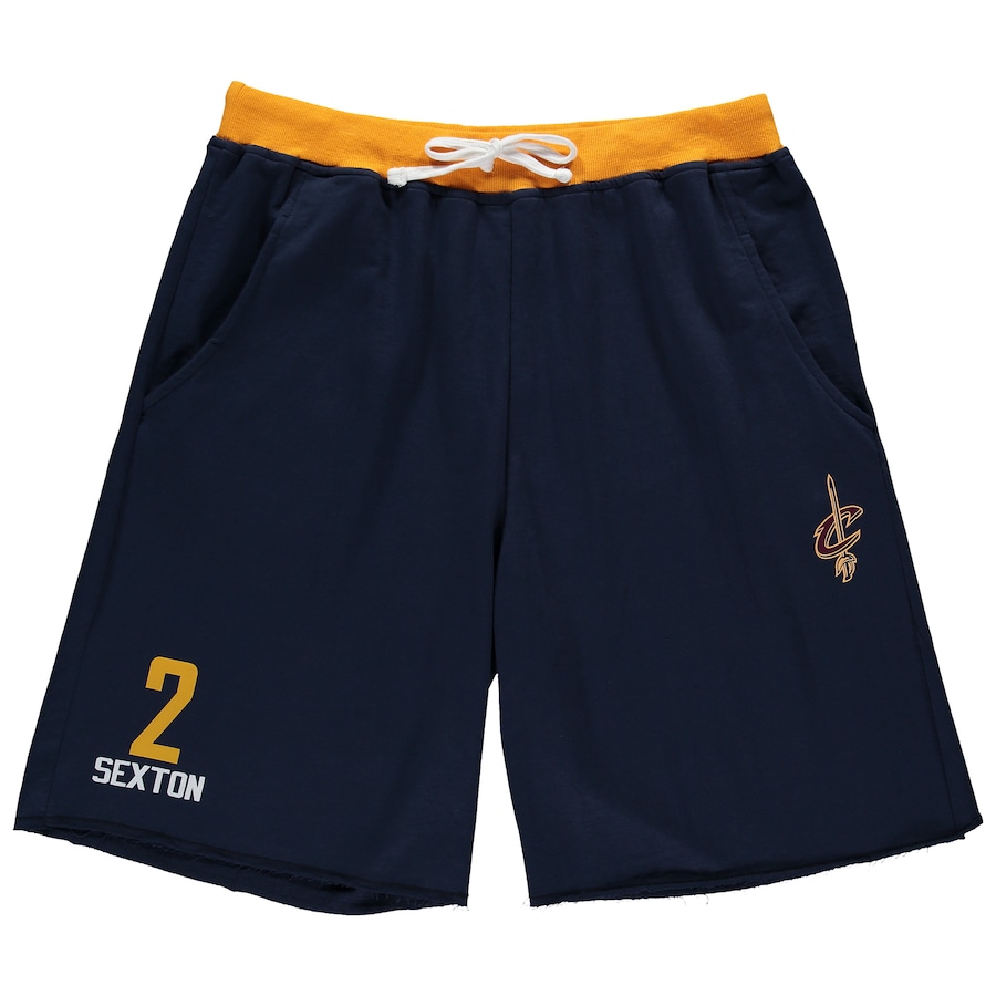 Men's Cleveland Cavaliers Collin Sexton Navy Big & Tall French Terry Name & Number Shorts