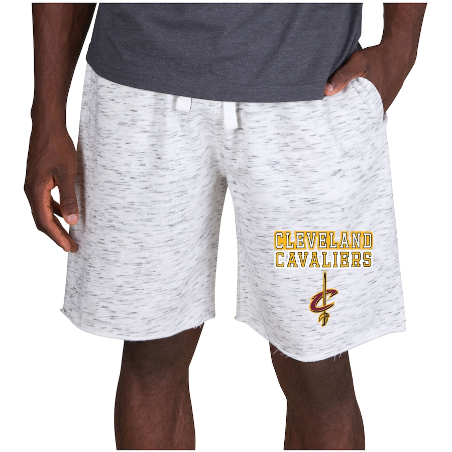 Men's Cleveland Cavaliers Concepts Sport White/Charcoal Alley Fleece Shorts Men's Cleveland Cavaliers Concepts Sport White/Charcoal Alley Fleece Shorts