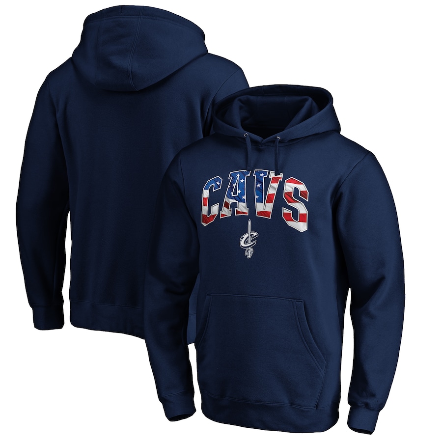 Men's Cleveland Cavaliers Navy Banner Wave Pullover Hoodie Men's Cleveland Cavaliers Navy Banner Wave Pullover Hoodie
