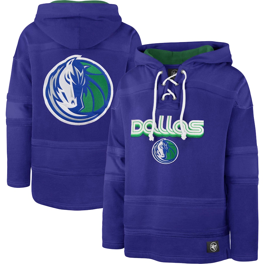 Men's Dallas Mavericks 47 Blue 2022/23 Pregame MVP Lacer Pullover Hoodie - City Edition Men's Dallas Mavericks 47 Blue 2022/23 Pregame MVP Lacer Pullover Hoodie - City Edition