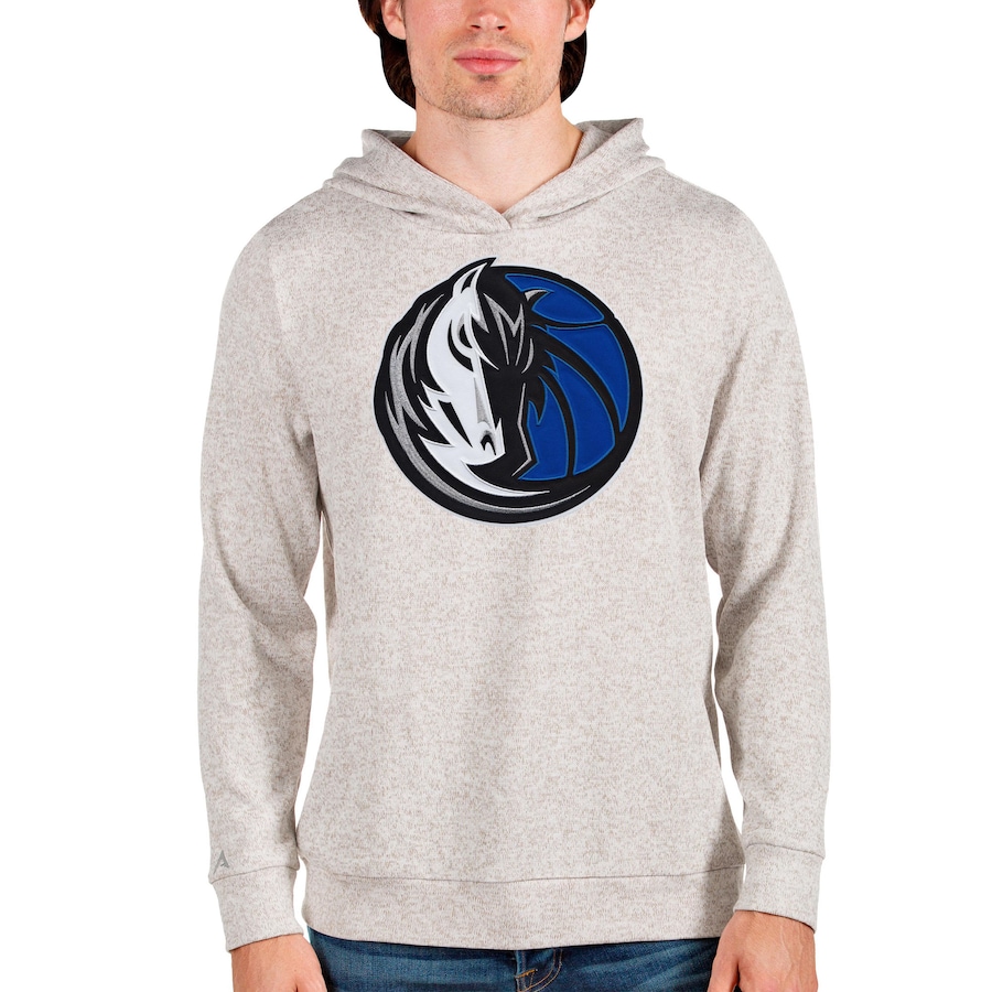 Men's Dallas Mavericks Antigua Cream Logo Absolute Pullover Hoodie Men's Dallas Mavericks Antigua Cream Logo Absolute Pullover Hoodie