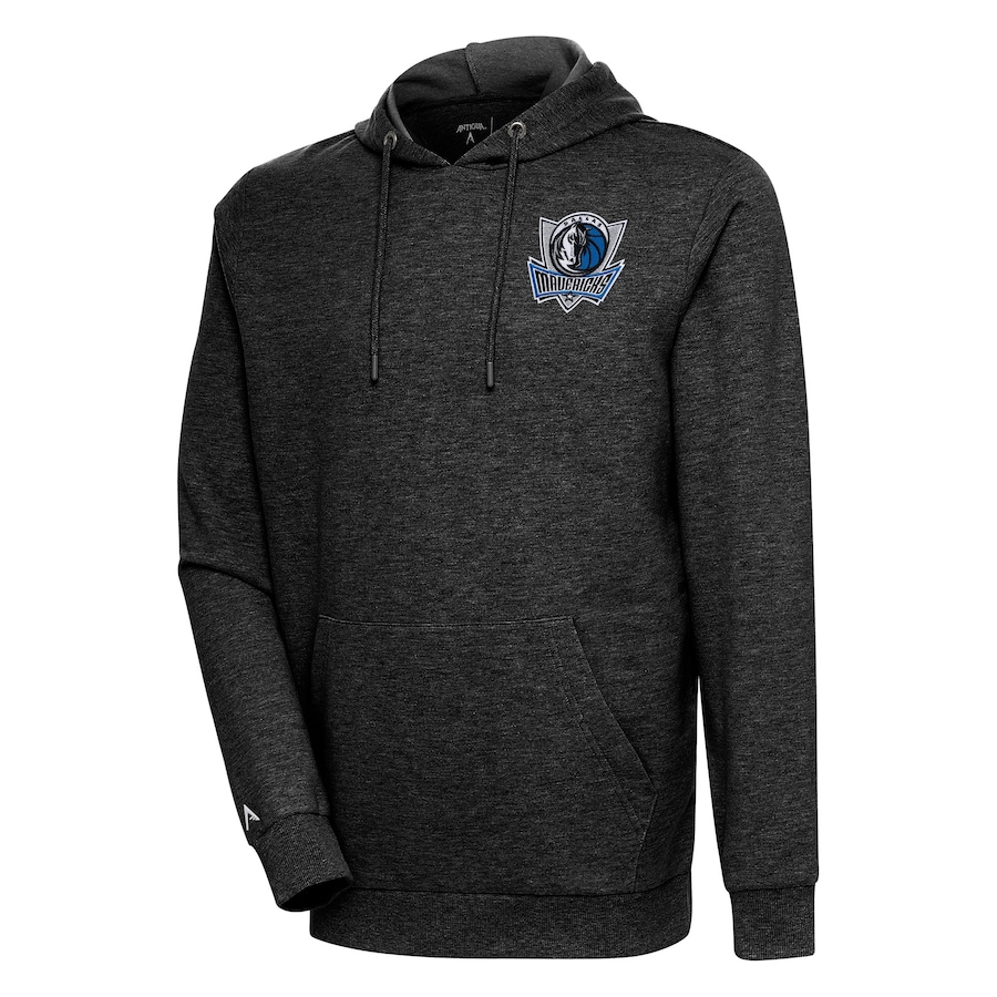 Men's Dallas Mavericks Antigua Heather Black Action Pullover Hoodie Men's Dallas Mavericks Antigua Heather Black Action Pullover Hoodie