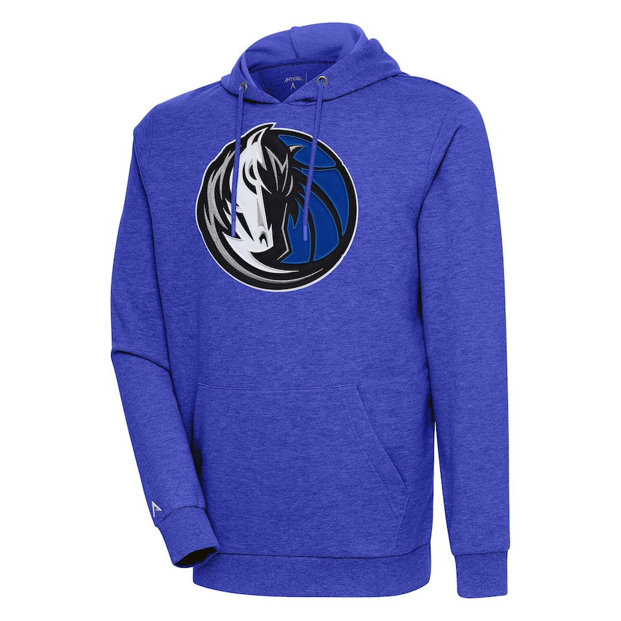 Men's Dallas Mavericks Antigua Heather Blue Action Pullover Hoodie