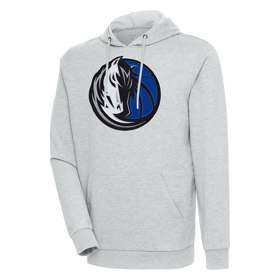 Men's Dallas Mavericks Antigua Heather Gray Action Pullover Hoodie