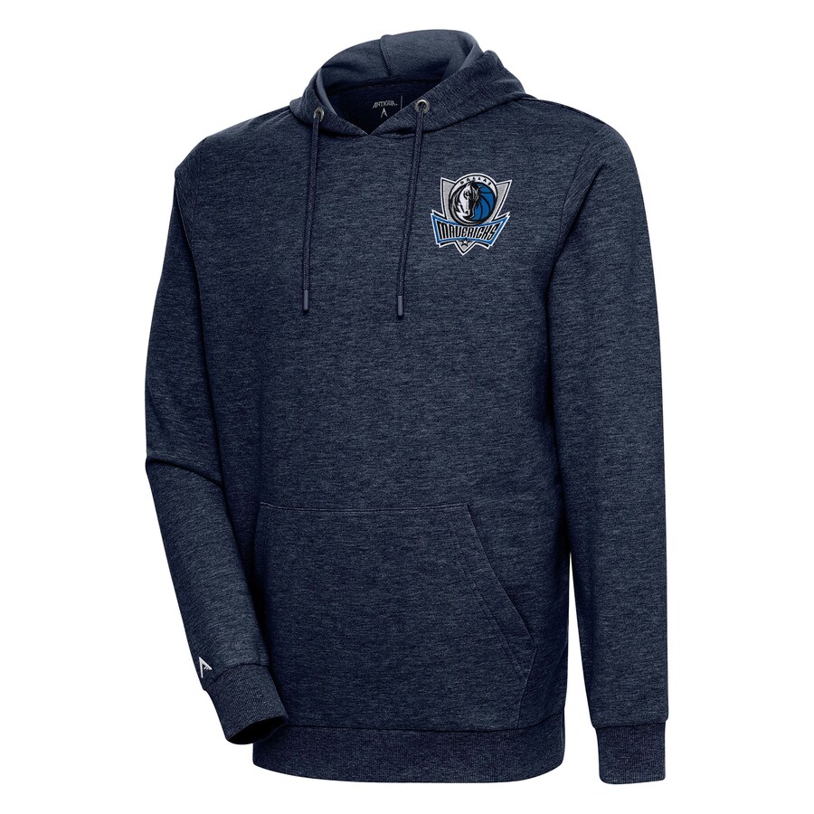Men's Dallas Mavericks Antigua Heather Navy Action Pullover Hoodie Men's Dallas Mavericks Antigua Heather Navy Action Pullover Hoodie