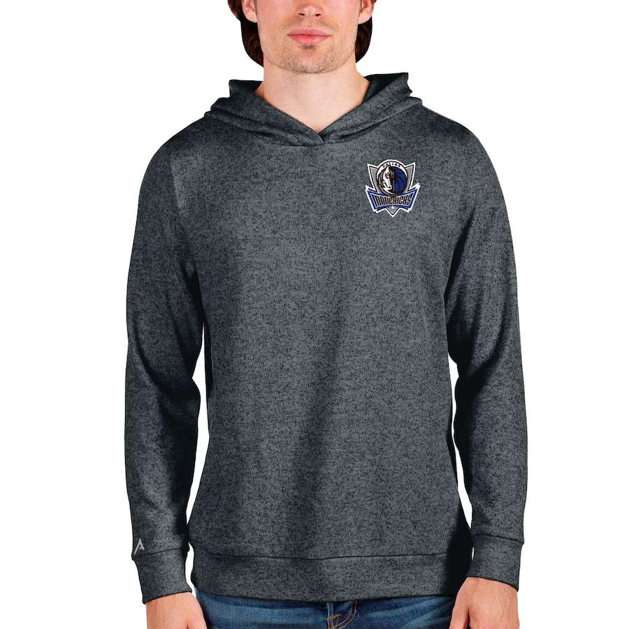 Men's Dallas Mavericks Antigua Heathered Charcoal Absolute Pullover Hoodie Men's Dallas Mavericks Antigua Heathered Charcoal Absolute Pullover Hoodie