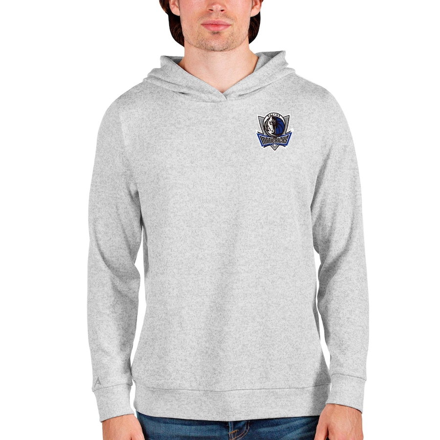 Men's Dallas Mavericks Antigua Heathered Gray Absolute Pullover Hoodie Men's Dallas Mavericks Antigua Heathered Gray Absolute Pullover Hoodie