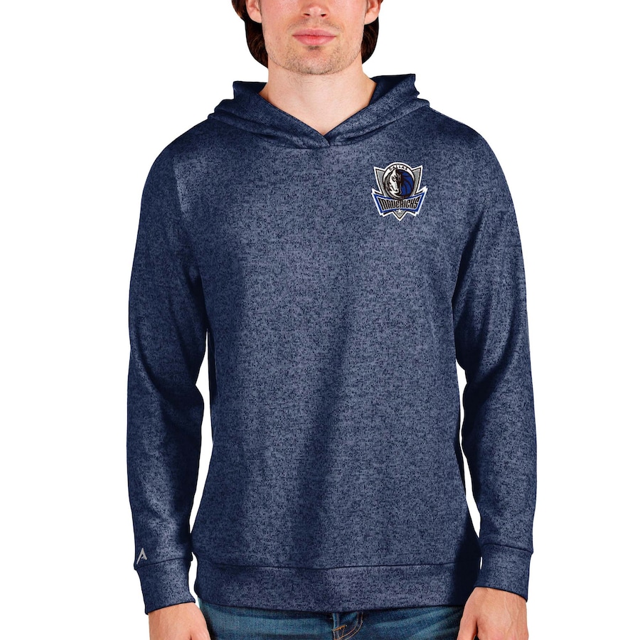 Men's Dallas Mavericks Antigua Heathered Navy Absolute Pullover Hoodie Men's Dallas Mavericks Antigua Heathered Navy Absolute Pullover Hoodie