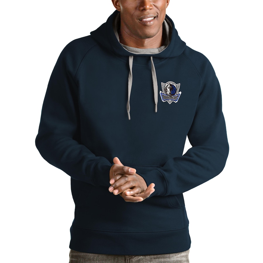 Men's Dallas Mavericks Antigua Navy Victory Pullover Hoodie